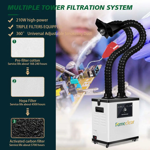 Fumeclear FC-1002A Welding Source Fume Extractor 194CFM