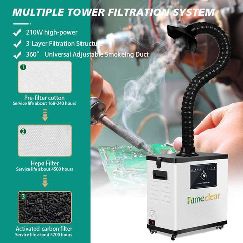 Mobile Fume Extractor For Welding & Dental Lab & Beauty.