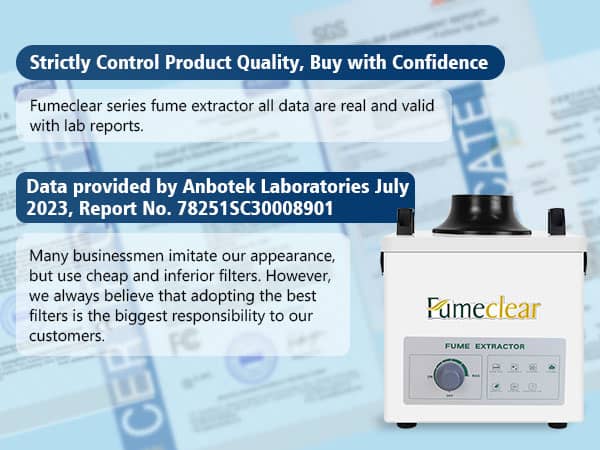 Fumeclear FC-100A certificates