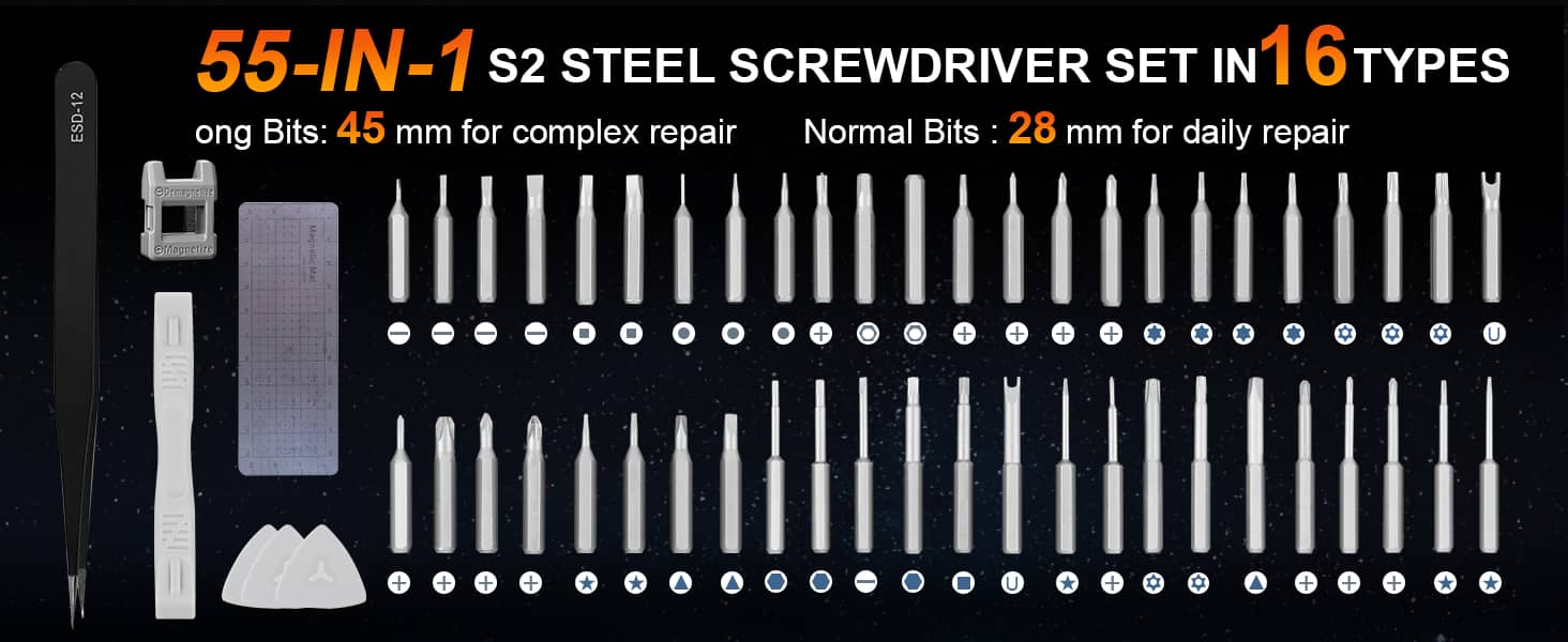 Fumeclear electric screwdriver 55-in-1 s2 steel