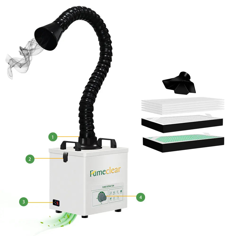 Fumeclear® FC-100A Solder Fume Extractor 117 CFM With Heap Filter fumeclear fumeclear